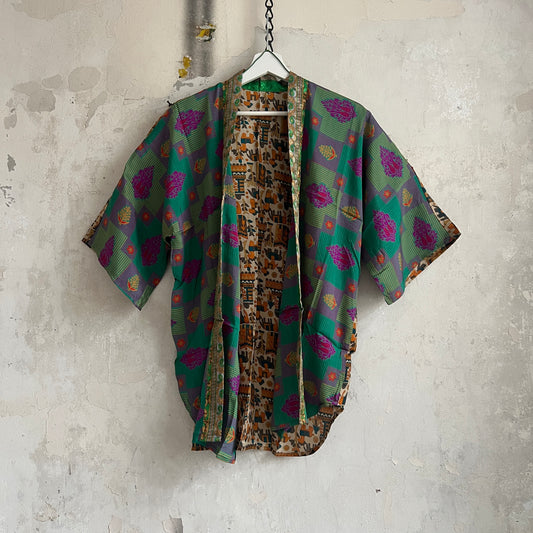 Vintage Saree Silk Open Shirt
