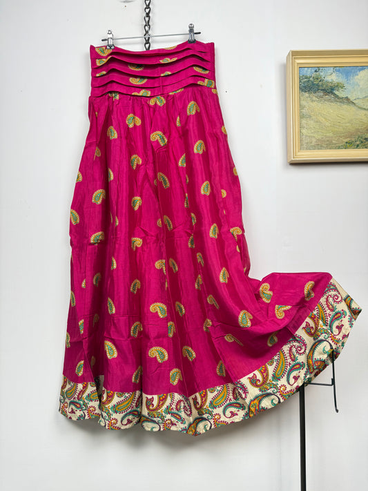 Vintage Saree Silk Pleated Skirt