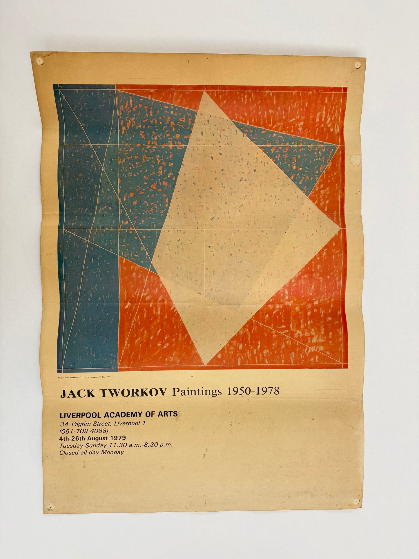 JACK TWORKOV Paintings 1950-1978, Liverpool Academy of Arts | Art Poster