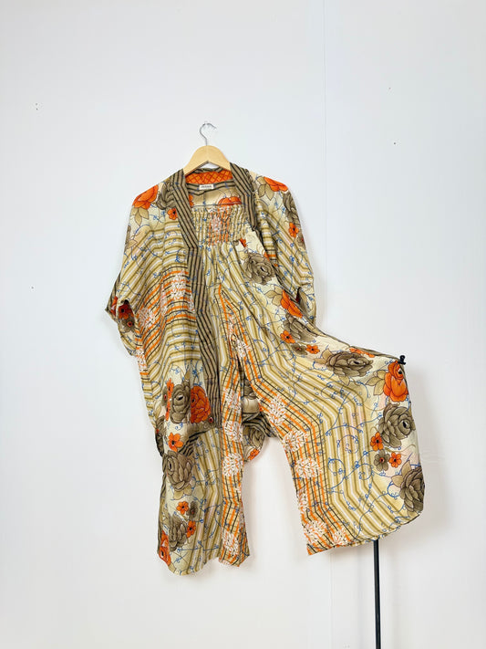 Vintage Saree Silk Trousers & Shirt Co-ordinated Set