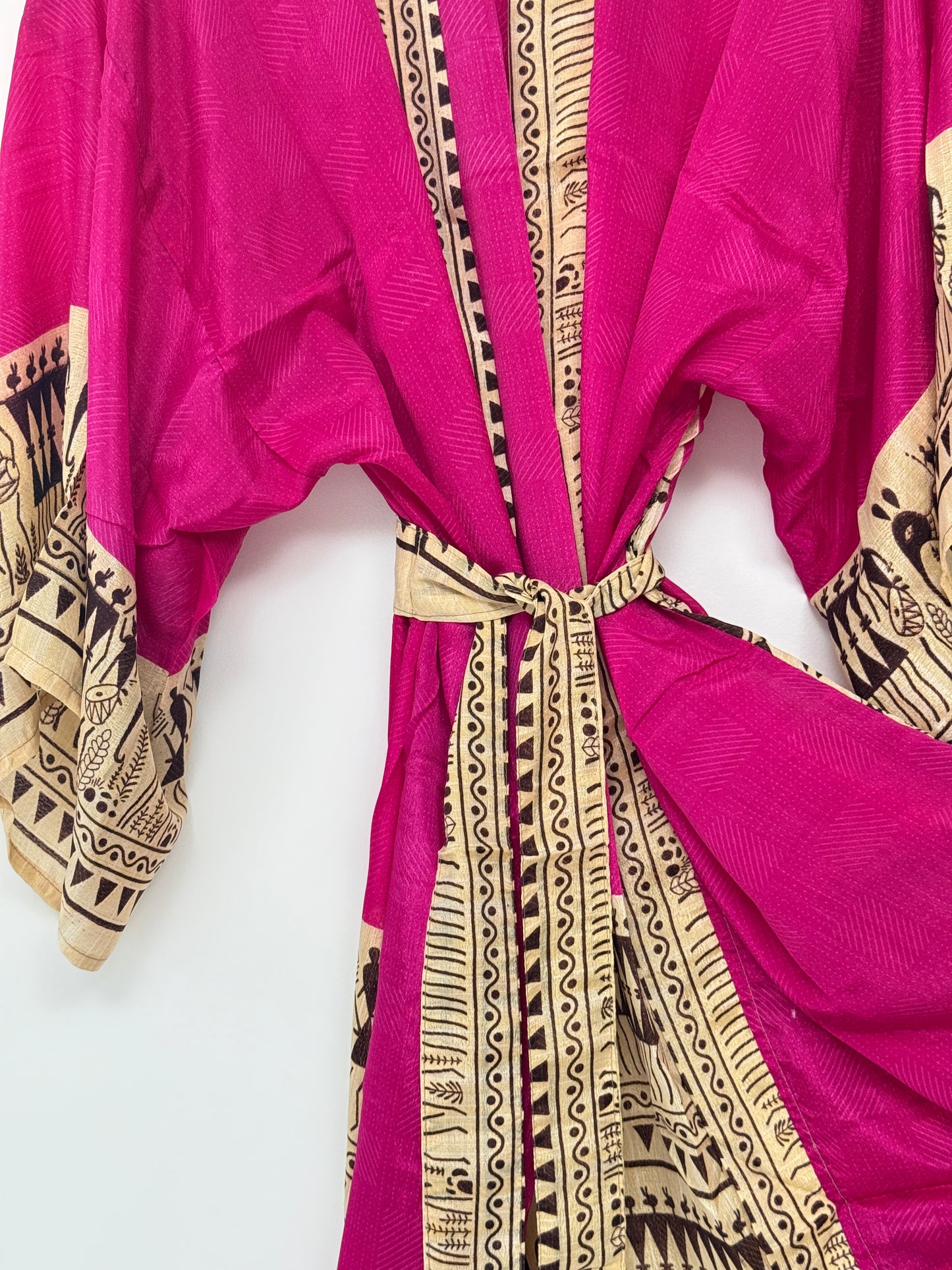 Vintage Saree Silk Kimono / Duster - Short