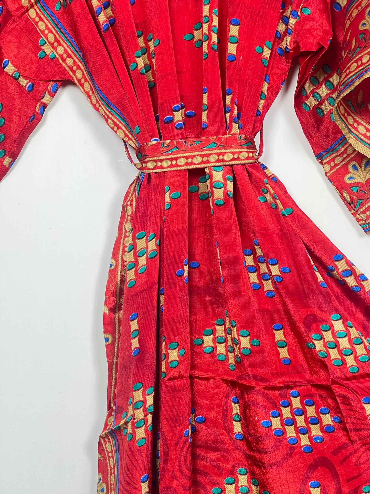 Vintage Saree Silk Kimono / Duster - Long - Wider Unisex Fit