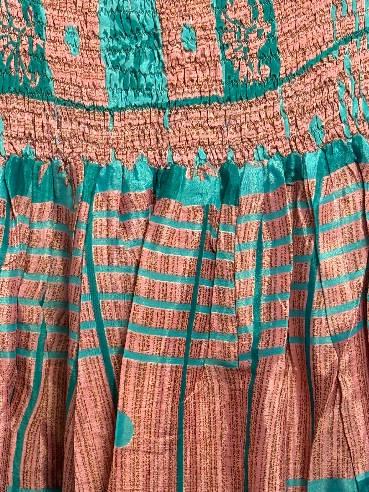 Vintage Saree Silk Pleated Skirt
