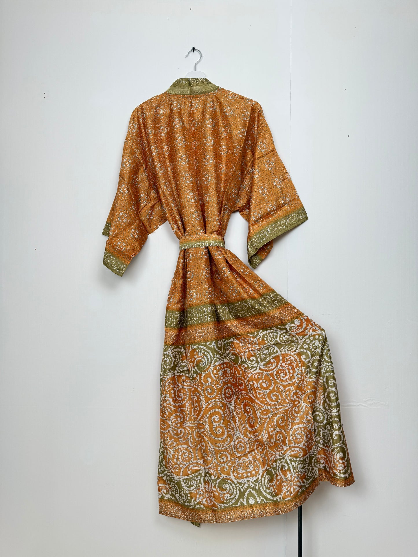 Vintage Saree Silk Kimono / Duster - Long