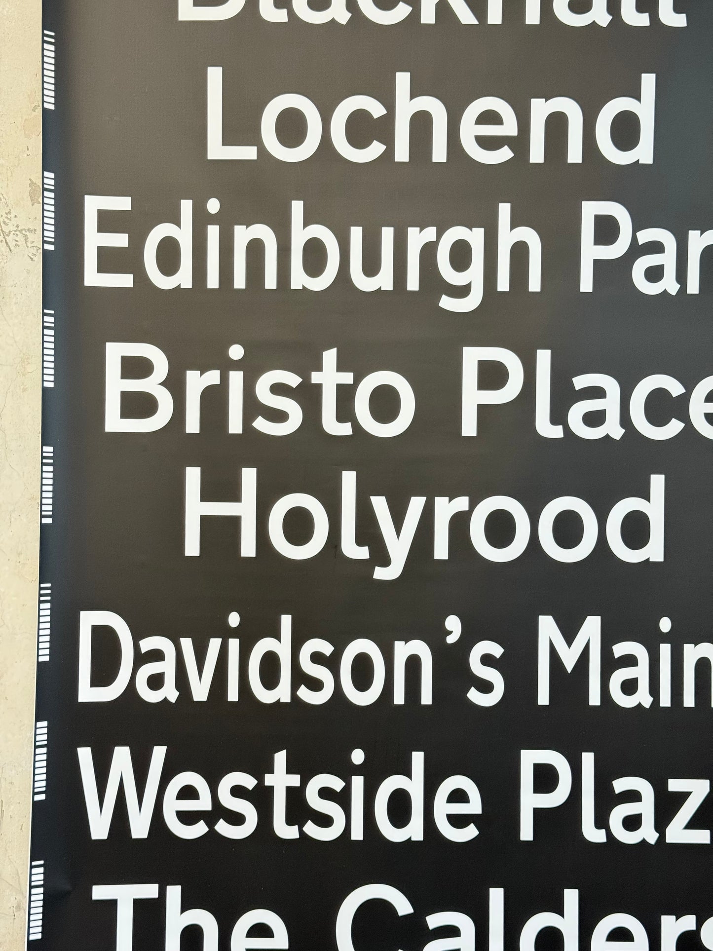 Edinburgh Destination Bus Blind - Private to St. Andrew Square