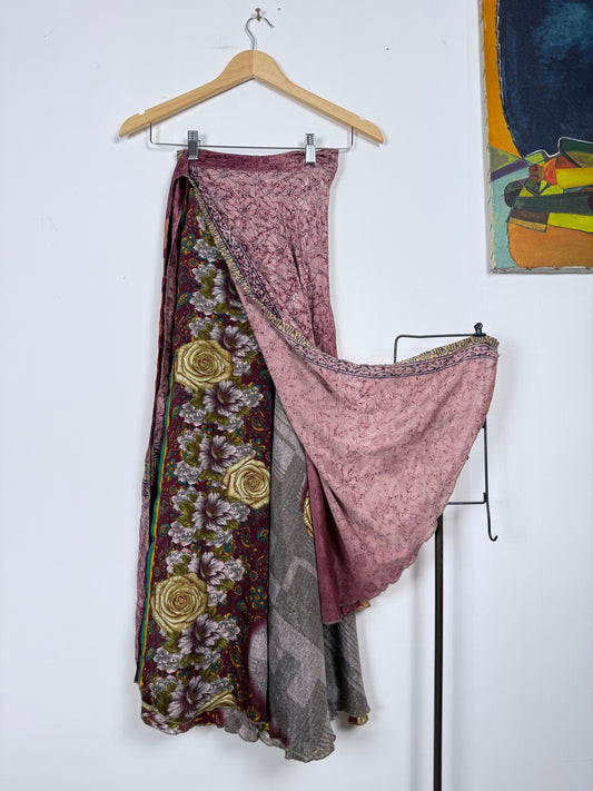 Vintage Saree Silk Wrap Skirt