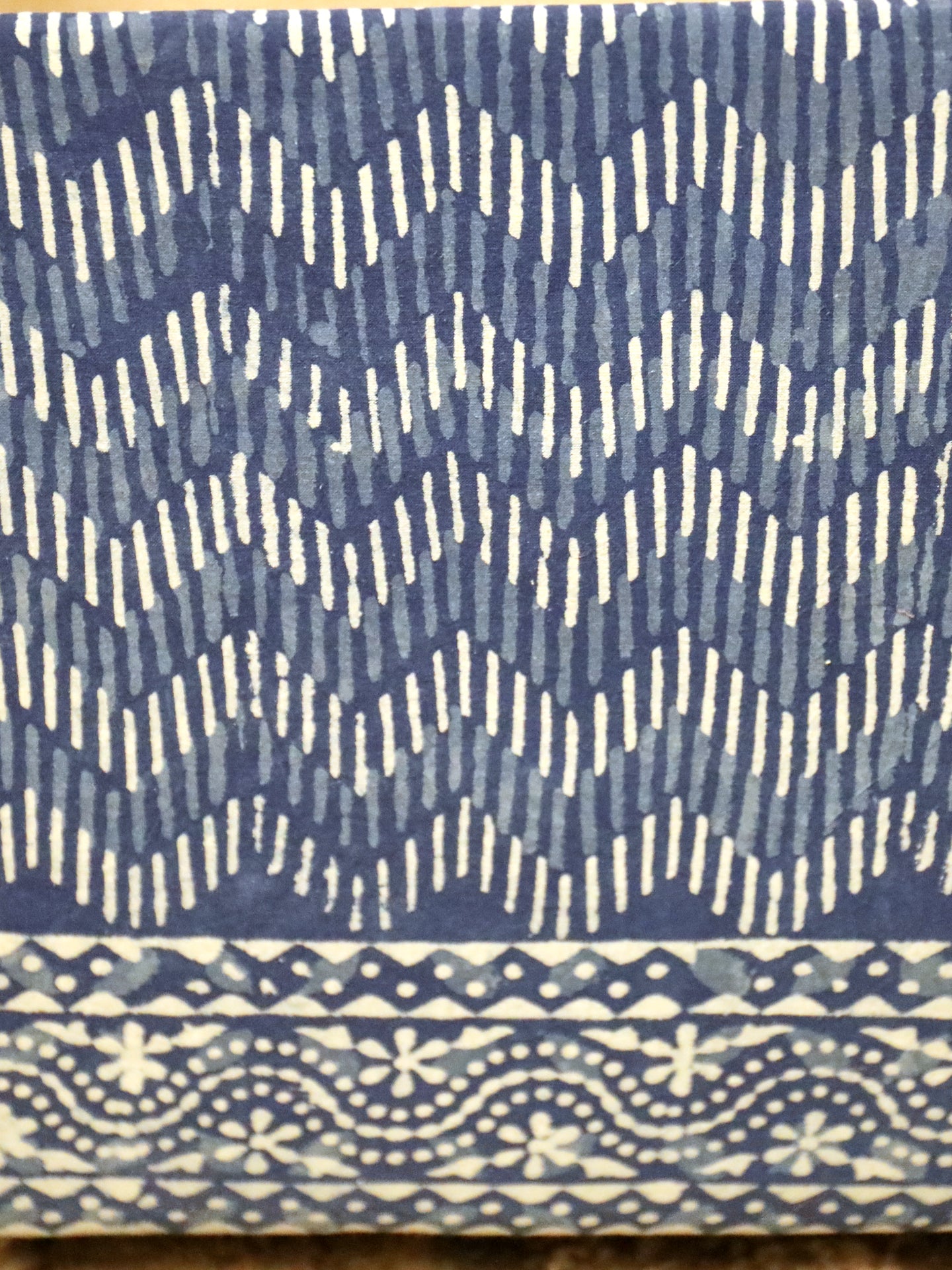 1950's Cube Ottoman - Hand Block Printed Indigo