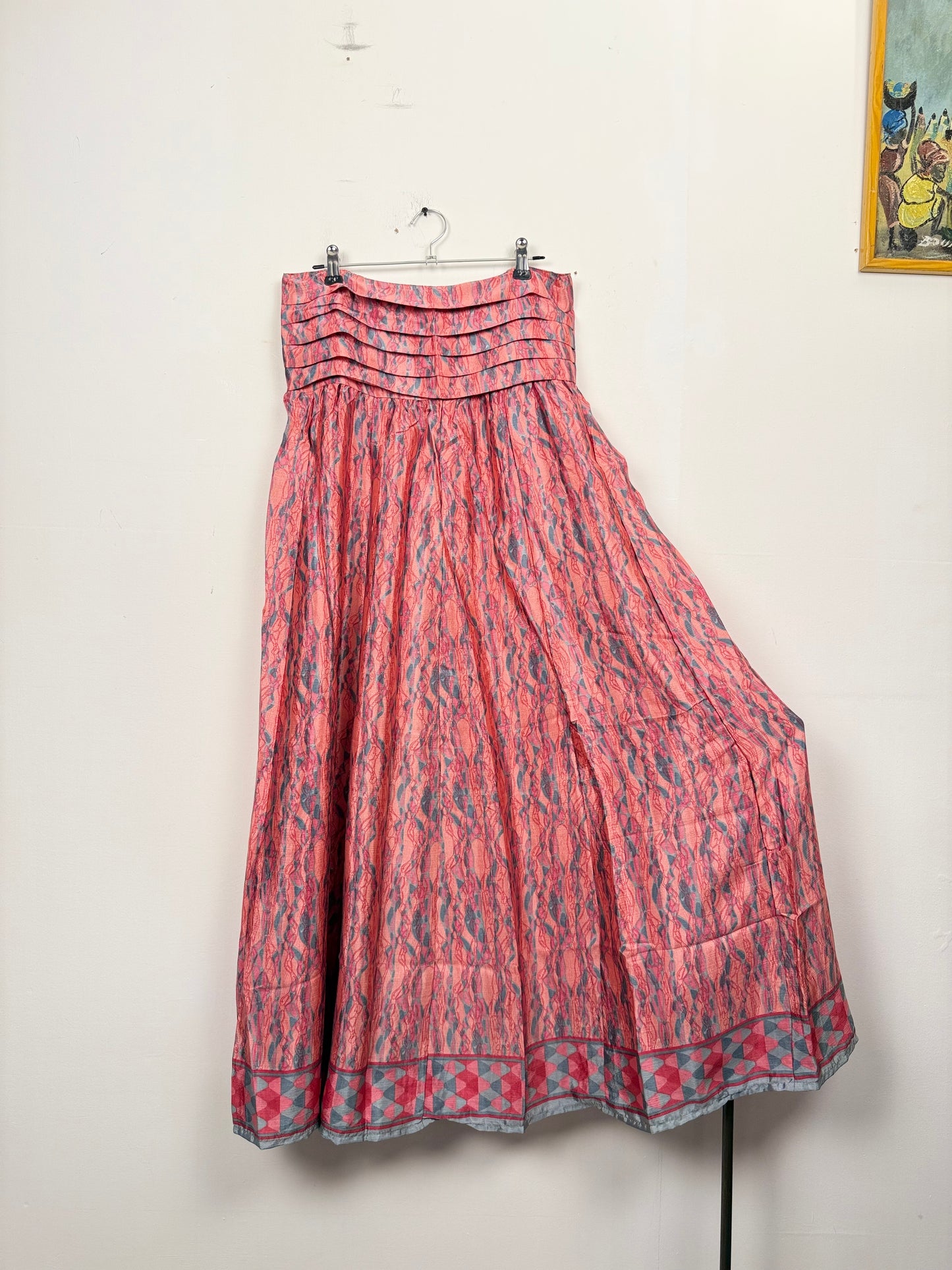 Vintage Saree Silk Pleated Skirt