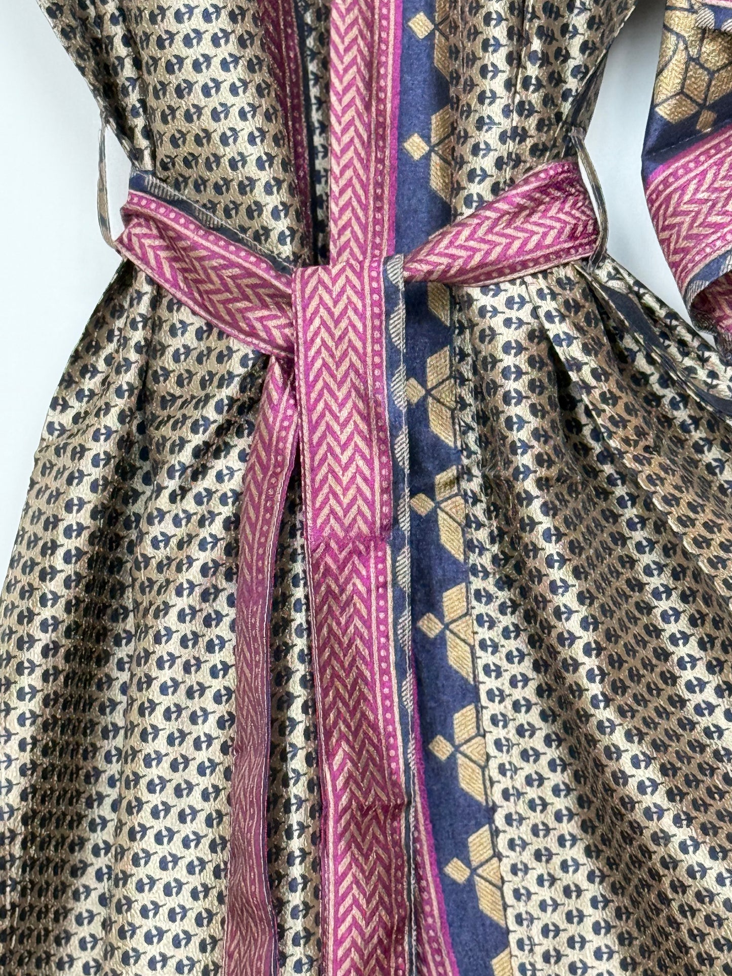 Vintage Saree Silk Kimono / Duster - Long
