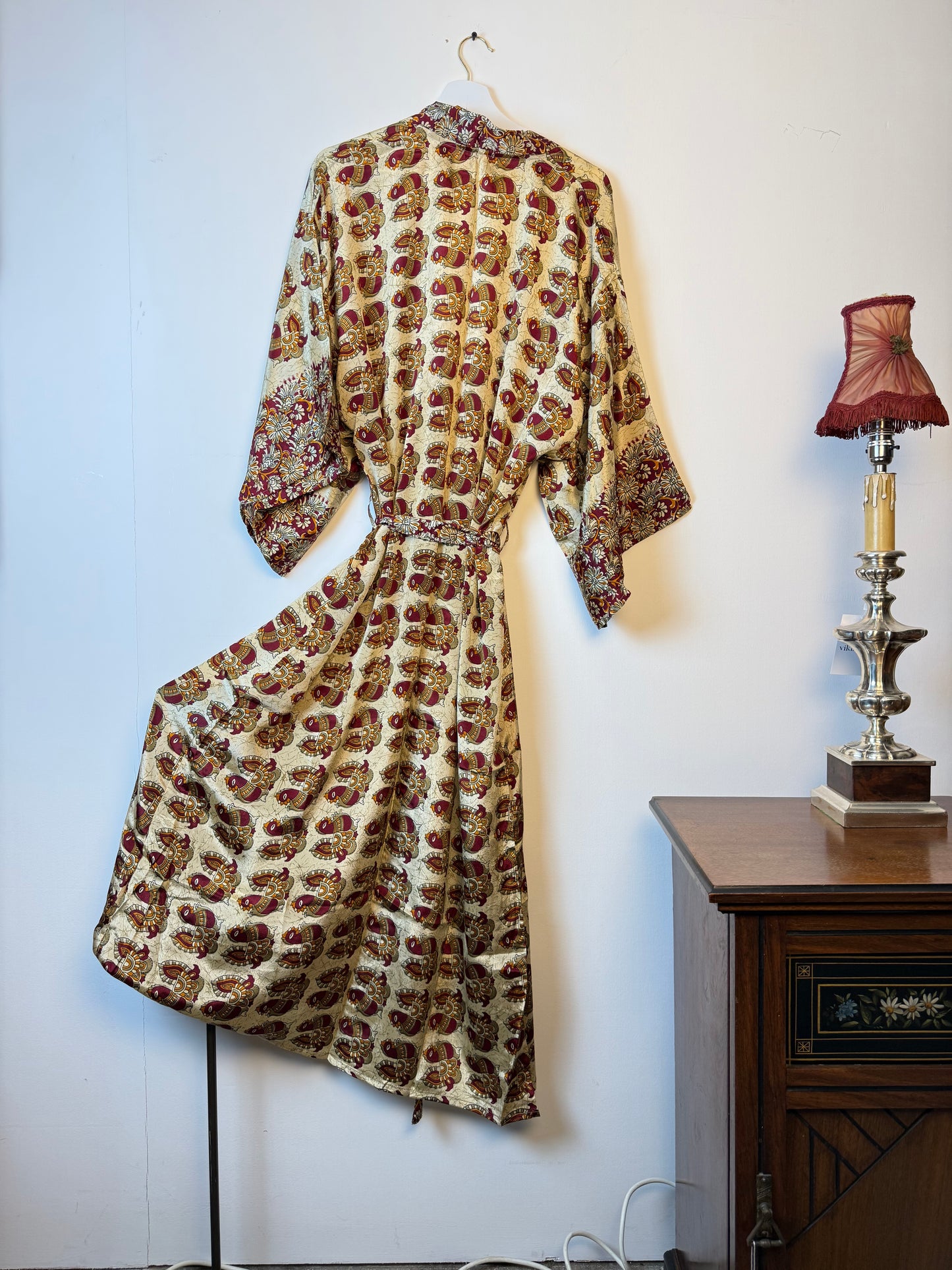 Vintage Saree Silk Kimono / Duster - Long