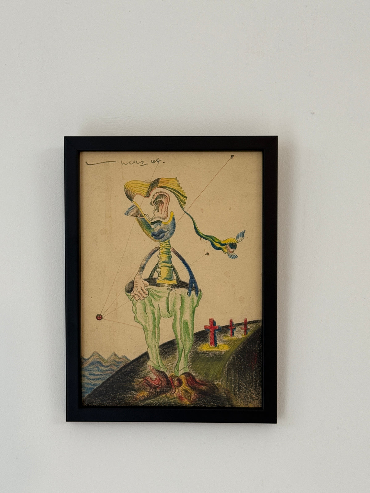 Surrealist Figure in a Landscape - RENDELL WELLS, Scottish | 1911-1997