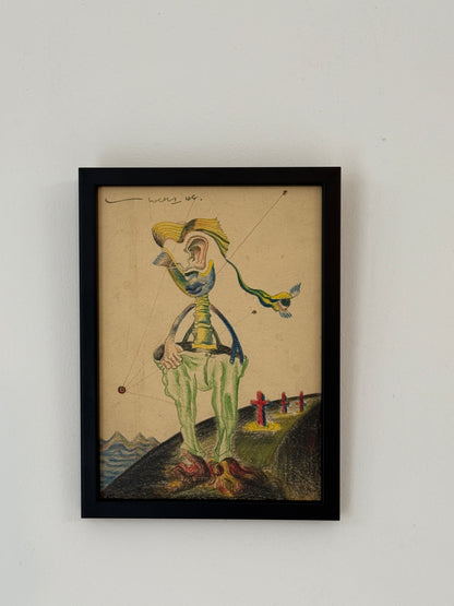 Surrealist Figure in a Landscape - RENDELL WELLS, Scottish | 1911-1997