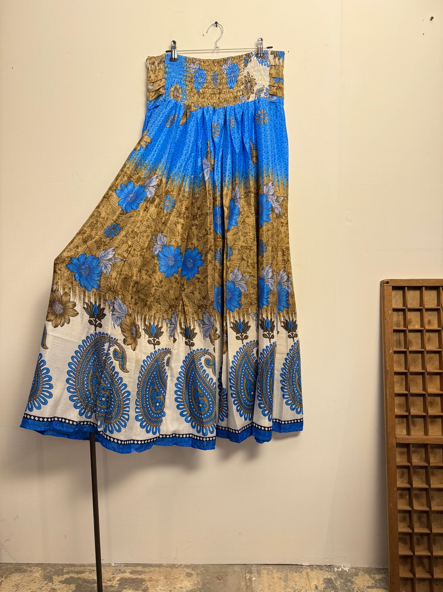 Vintage Saree Silk Pleated Skirt