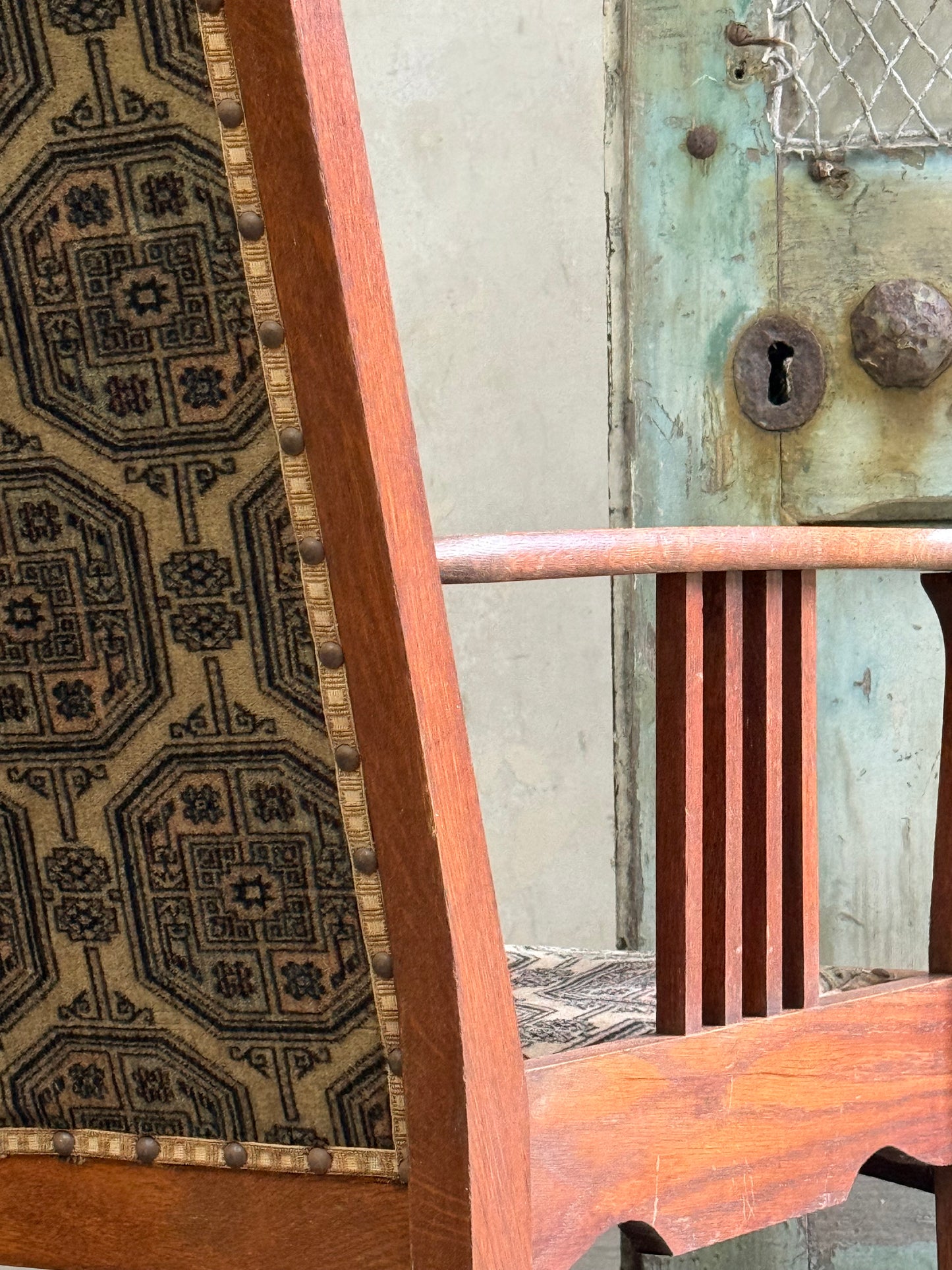 Arts and Crafts Oak Framed Armchair