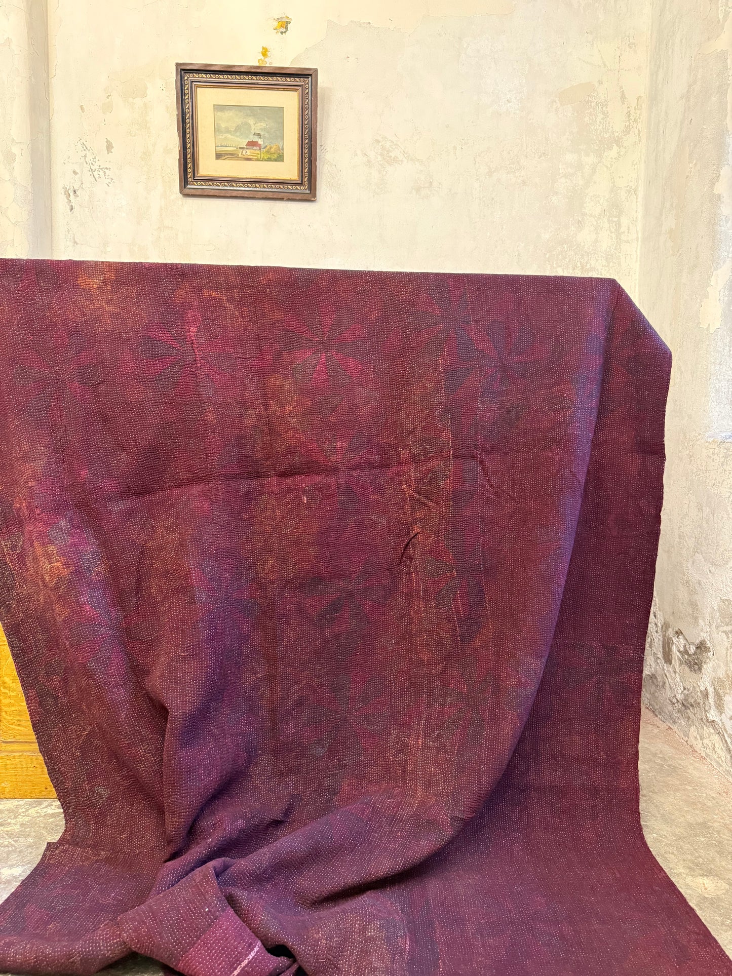 A Finestitch Kantha Quilt with Ajrakh over-print