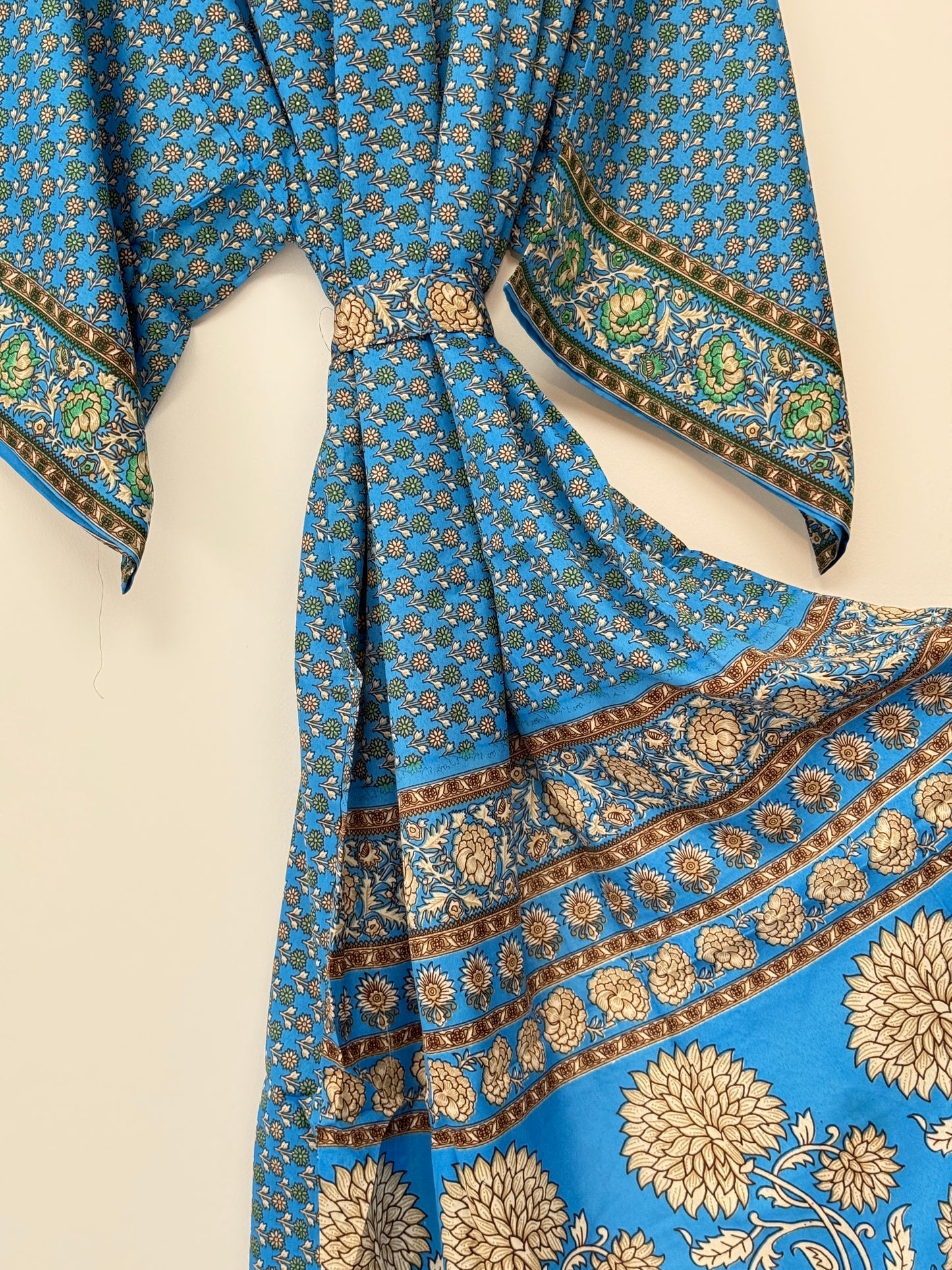 Vintage Saree Silk Kimono / Duster - Long