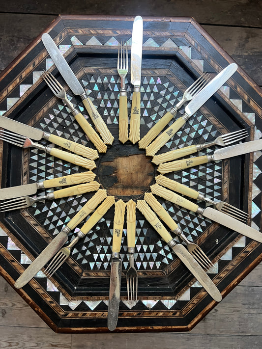Ten Pairs of 19th Century John Gilbert Fruit Cutlery