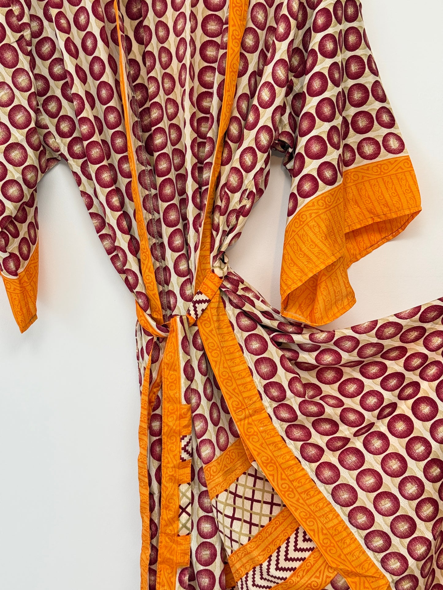Vintage Saree Silk Kimono / Duster - Long