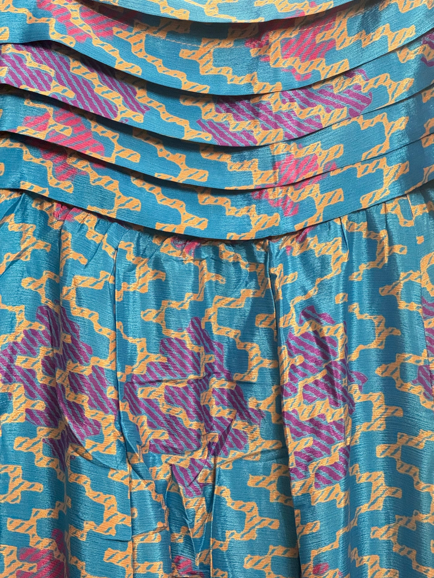 Vintage Saree Silk Pleated Skirt