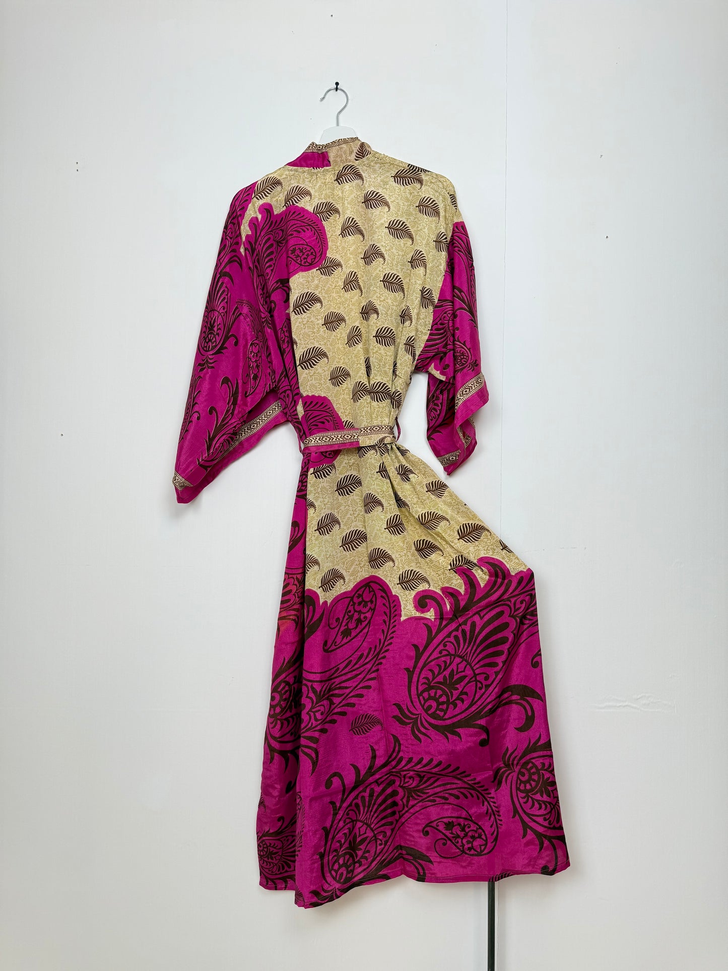 Vintage Saree Silk Kimono / Duster - Long