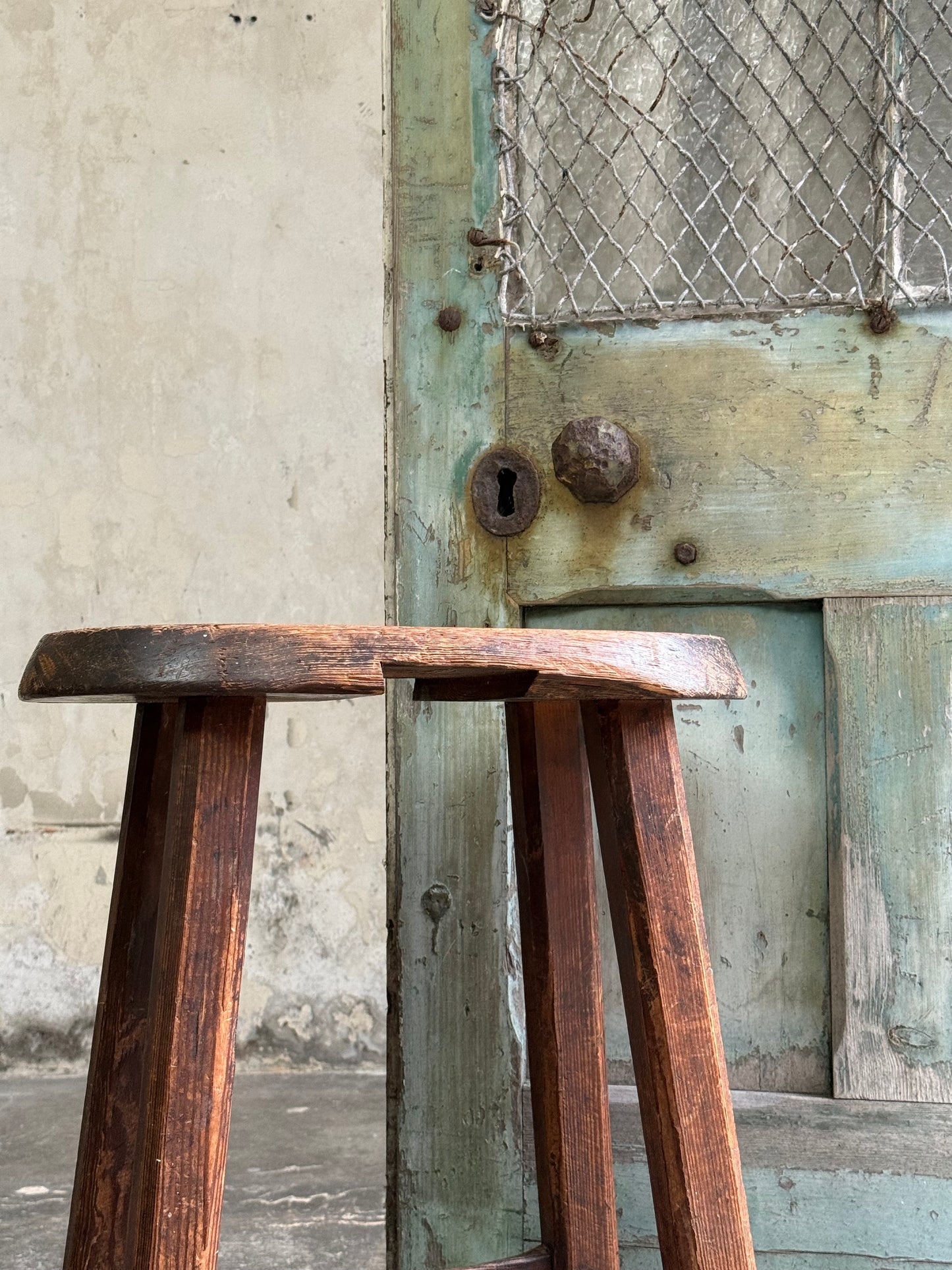 Scottish 19thC Pitch Pine Stool
