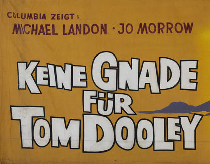 1960s German Hand Painted Cinema Banner - Keine Gnade für Tom Dooley