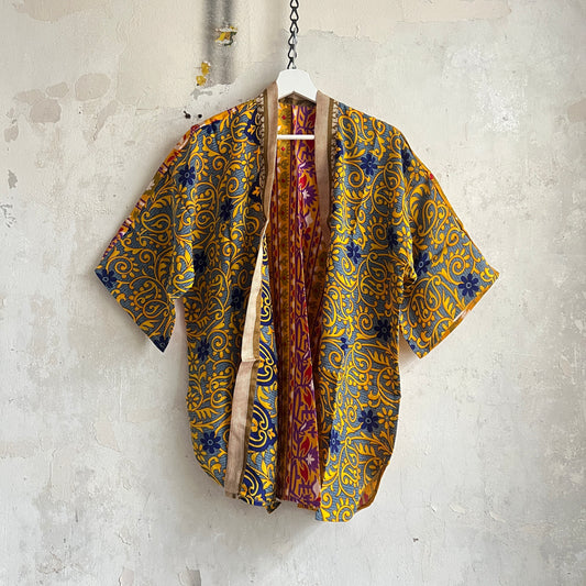 Vintage Saree Silk Open Shirt
