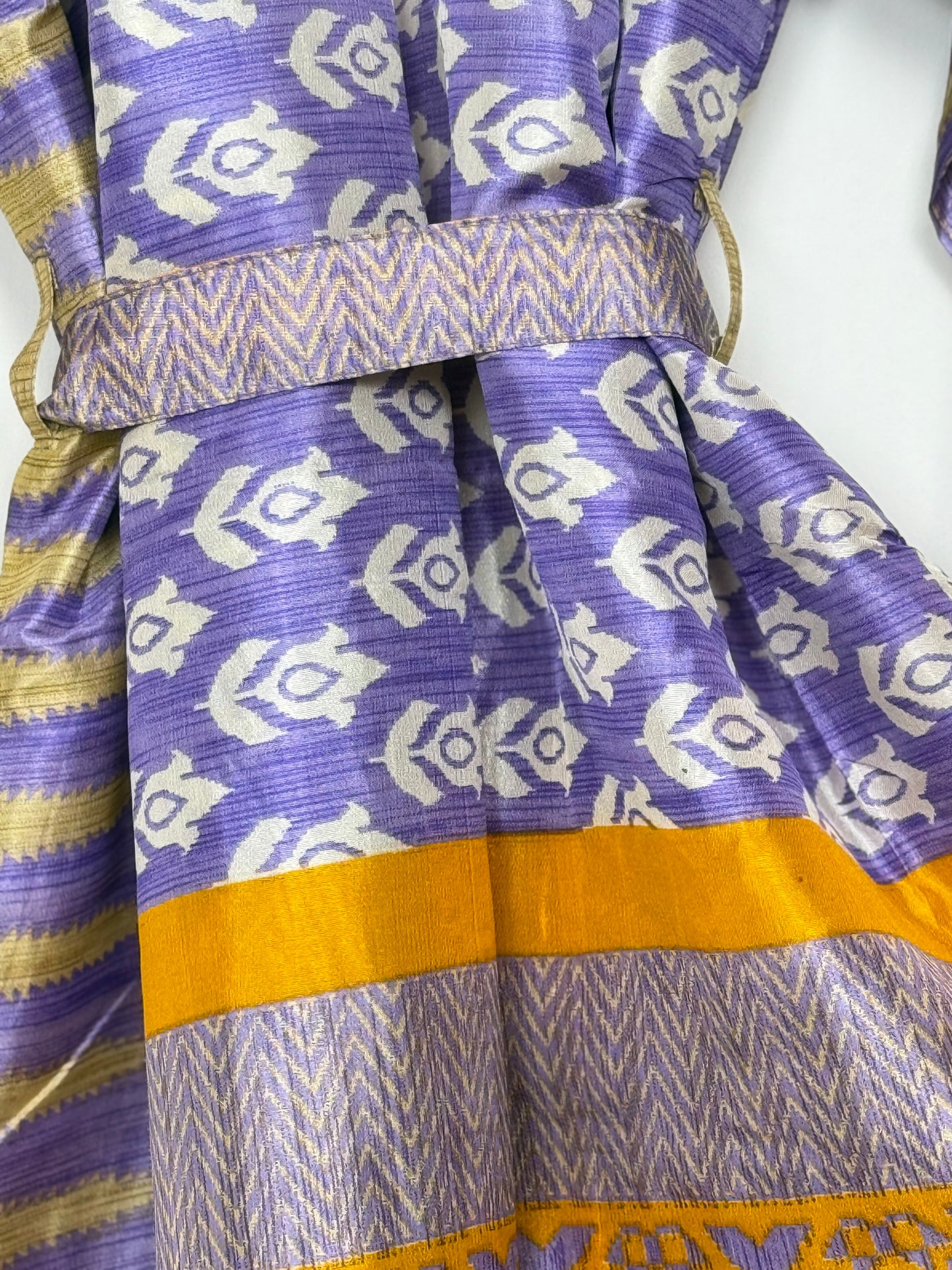 Vintage Saree Silk Kimono / Duster - Long