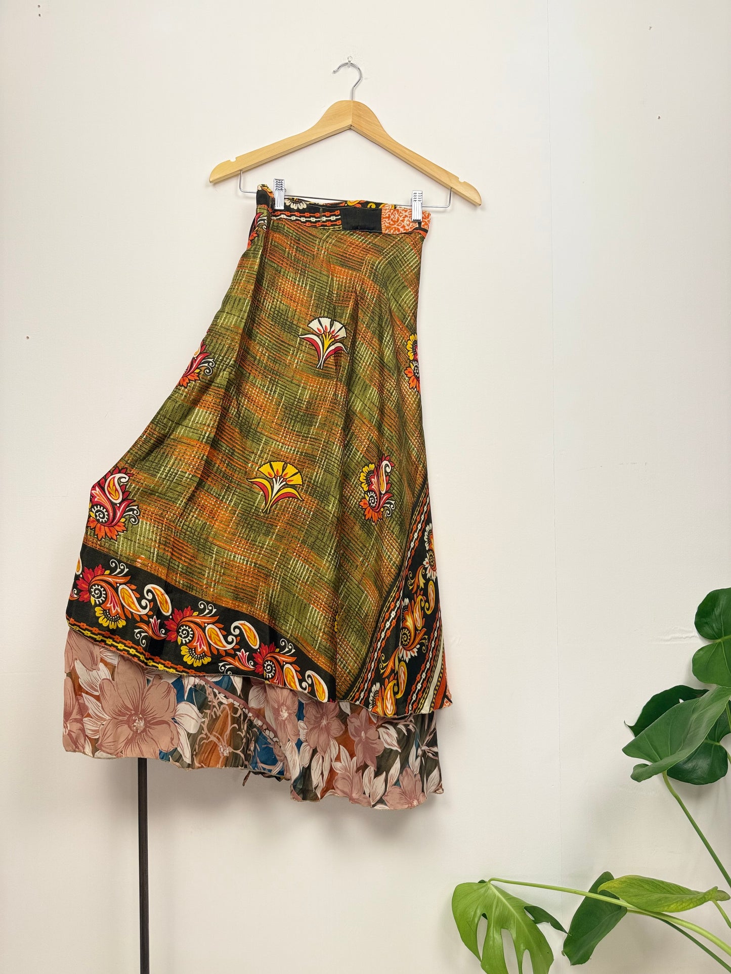 Vintage Saree Silk Wrap Skirt