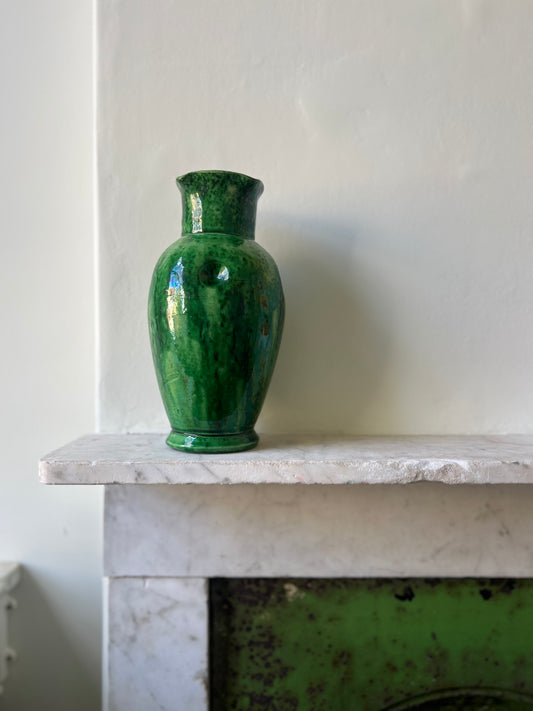 Belgian Art Nouveau Green Glazed Art Pottery Vase