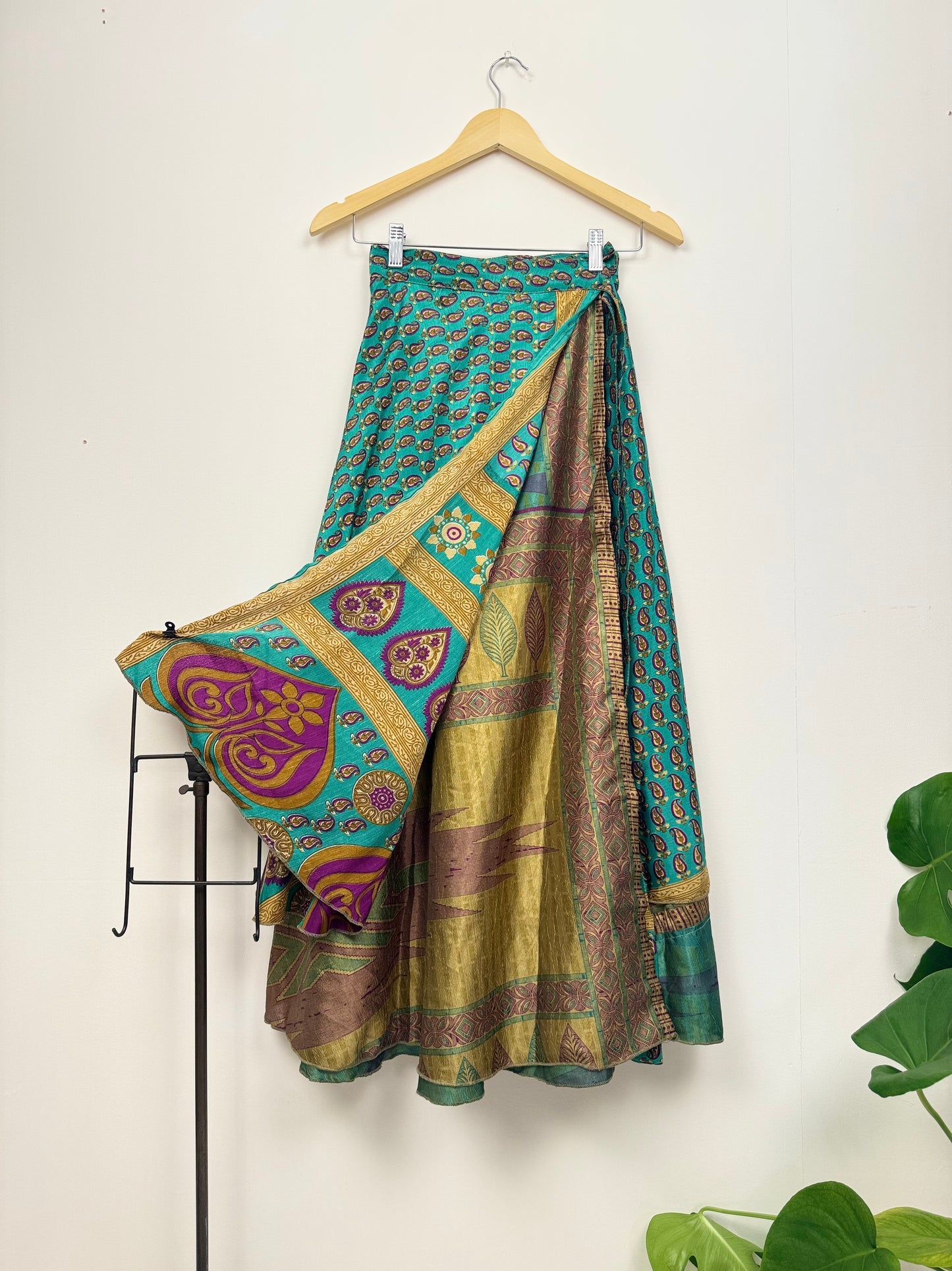 Vintage Saree Silk Wrap Skirt