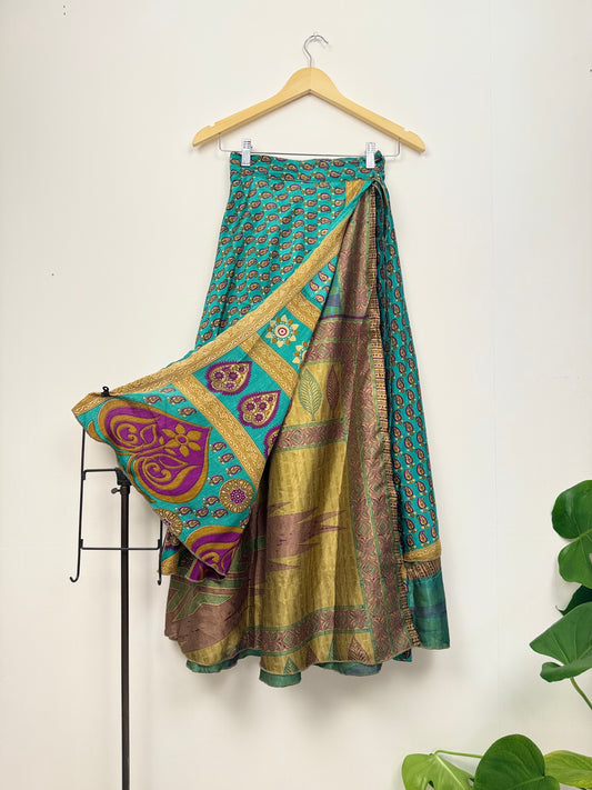 Vintage Saree Silk Wrap Skirt
