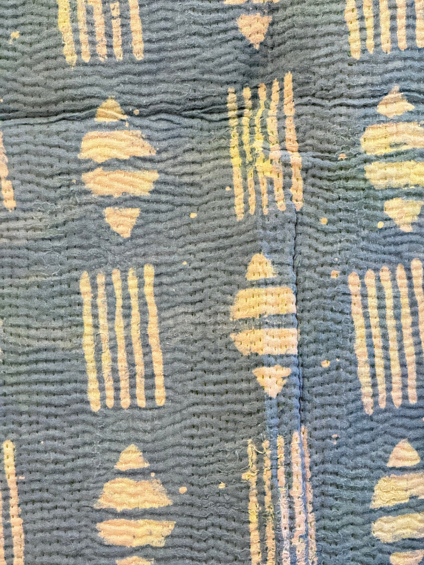 A Finestitch Indigo Kantha Quilt with Indigo over-print.