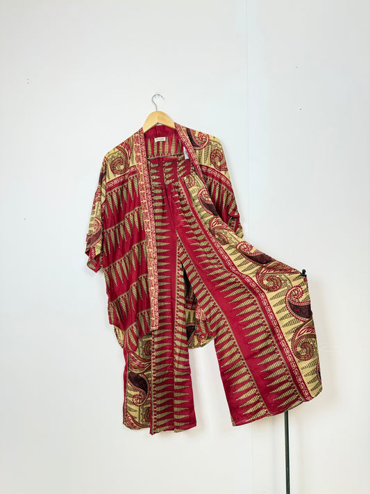 Vintage Saree Silk Trousers & Shirt Co-ordinated Set