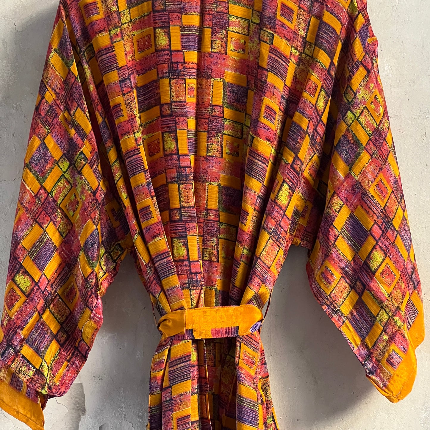 Vintage Saree Silk Kimono / Duster - Long