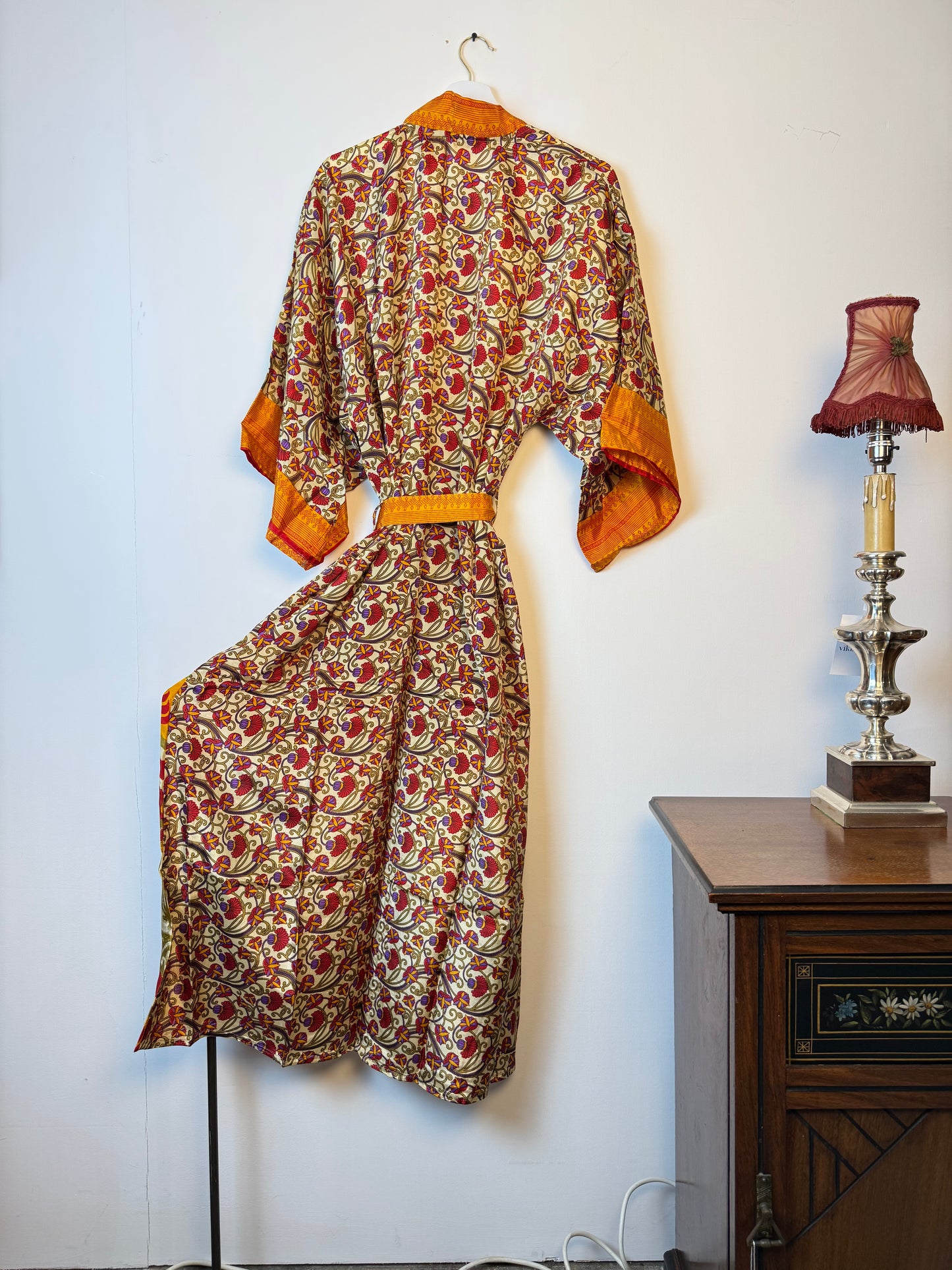 Vintage Saree Silk Kimono / Duster - Long