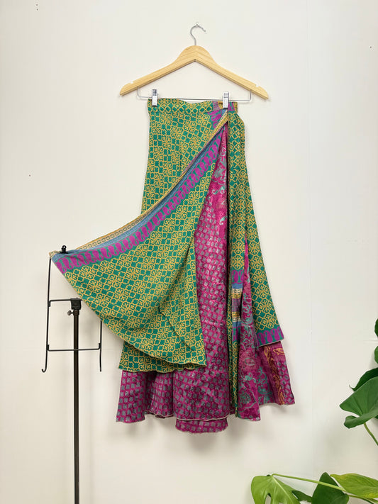 Vintage Saree Silk Wrap Skirt