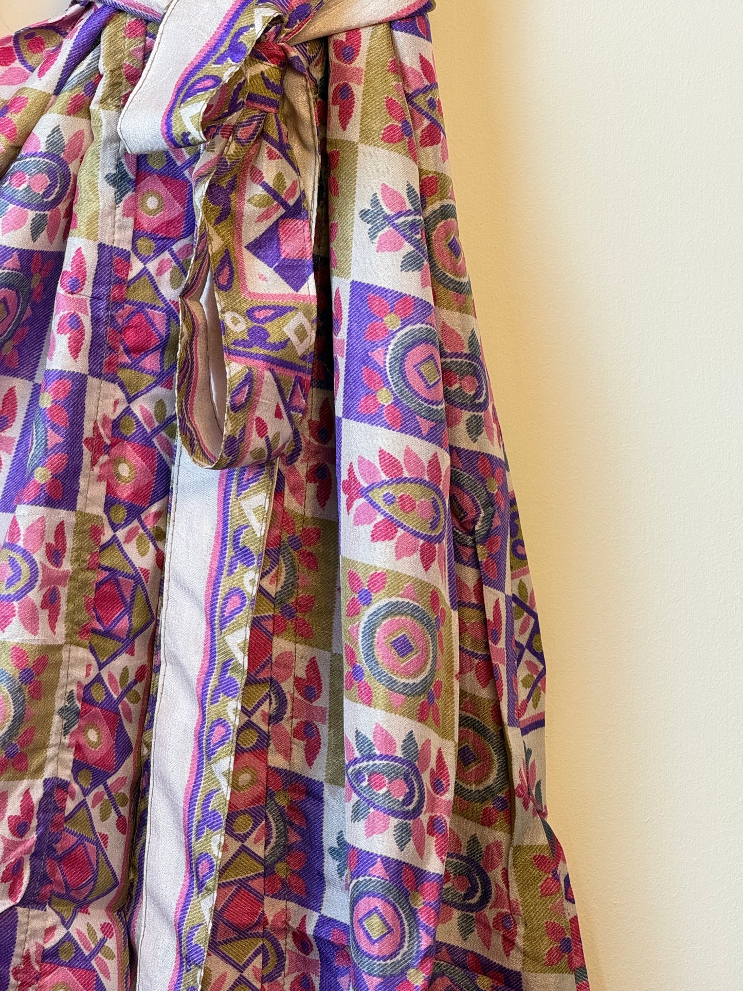 Vintage Saree Silk Kimono / Duster - Long