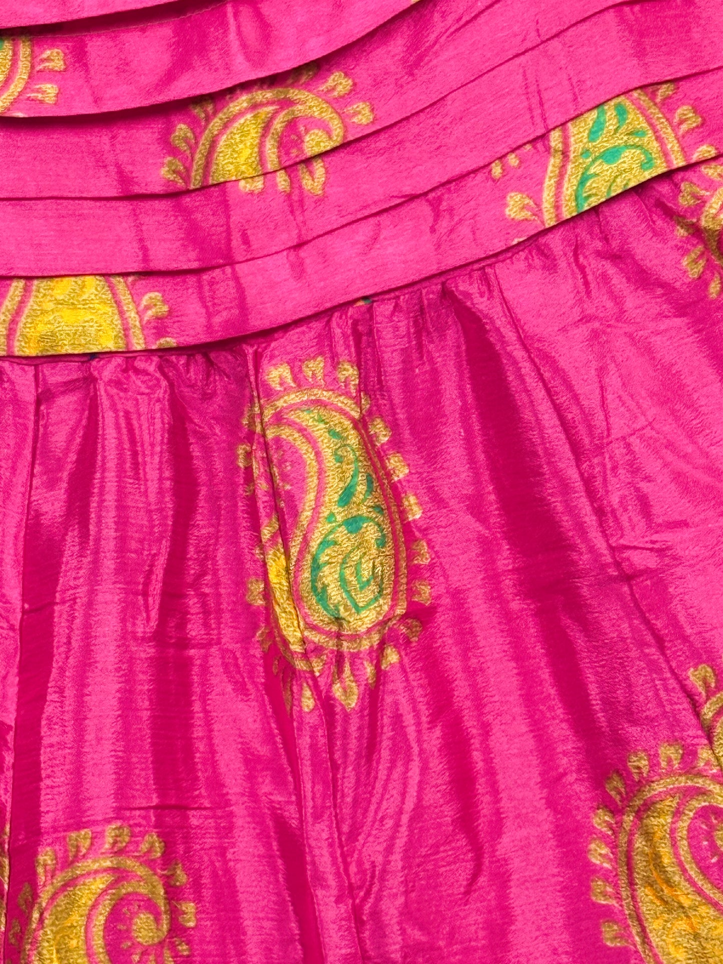Vintage Saree Silk Pleated Skirt