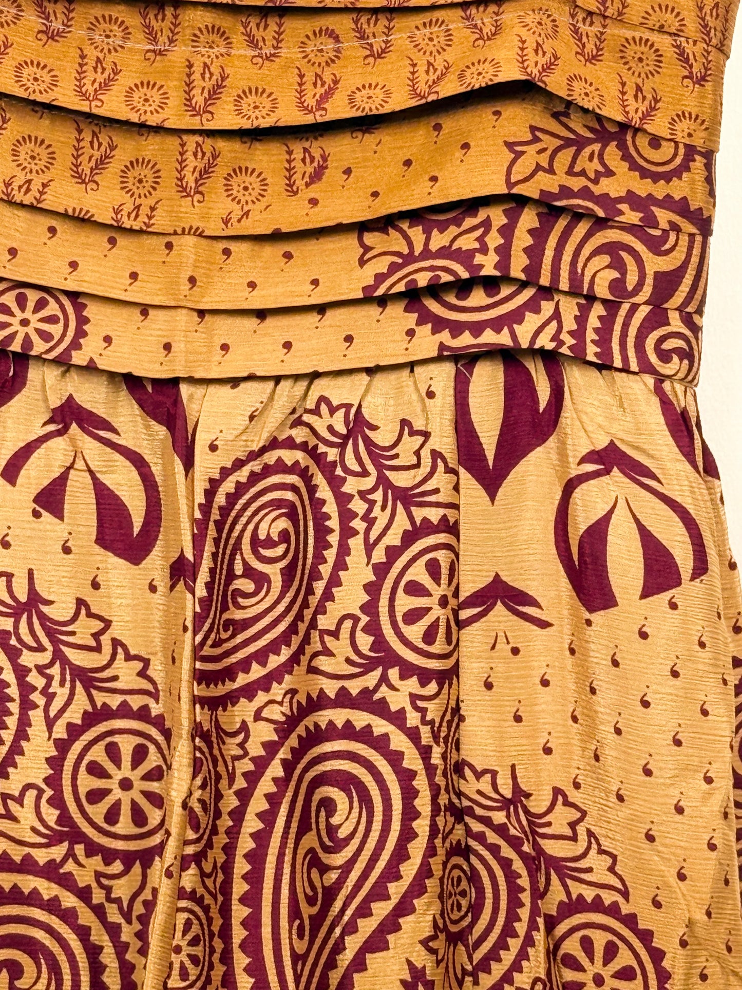 Vintage Saree Silk Pleated Skirt