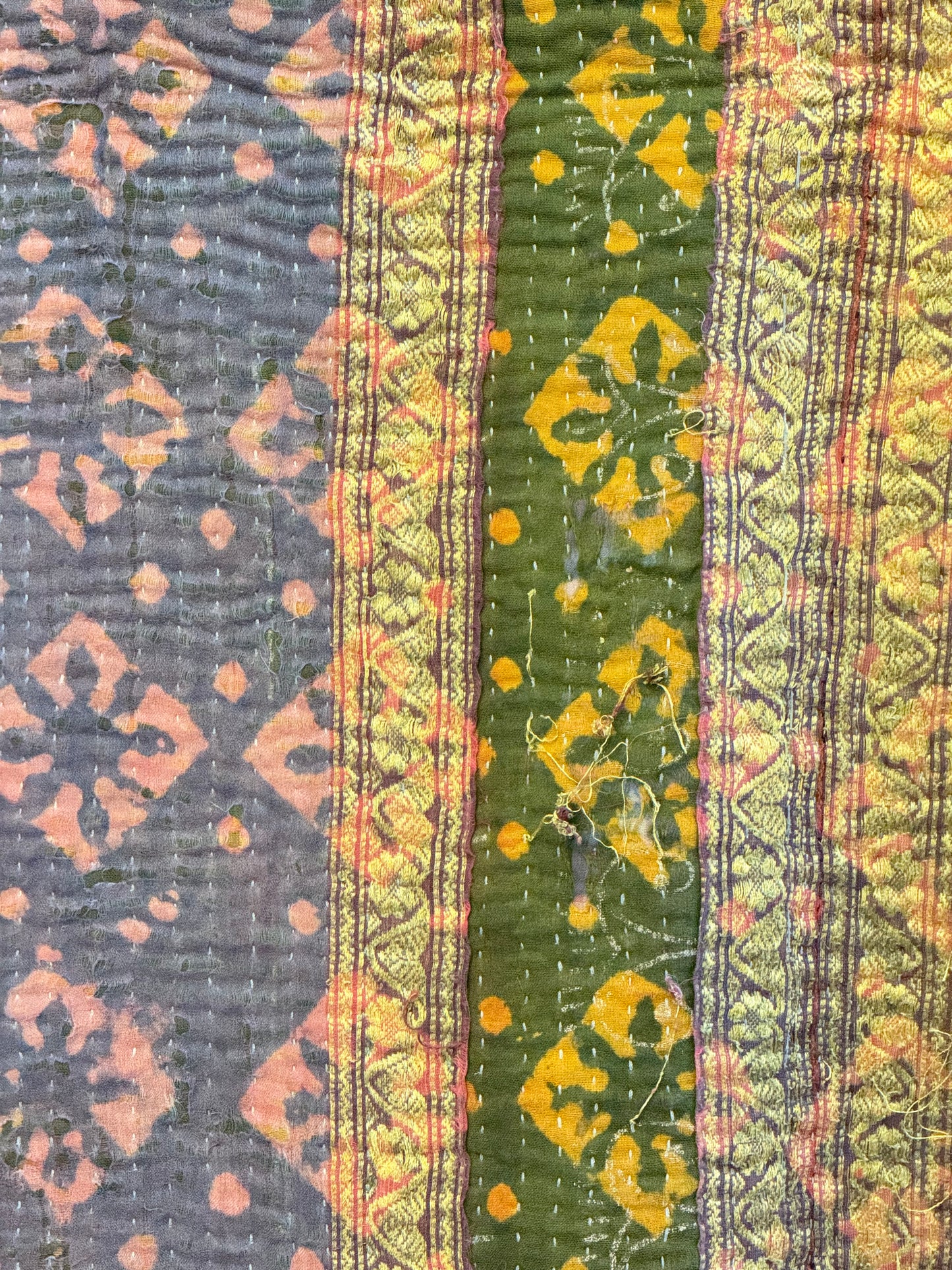 A Finestitch Indigo Kantha Quilt with Indigo over-print.