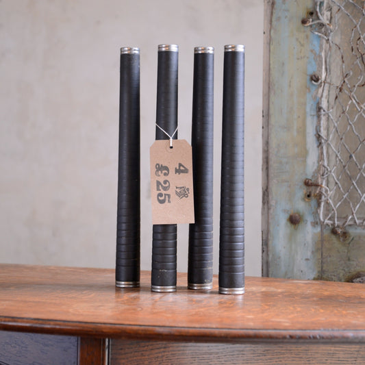 Set 4 Tall Ebonised Mill Bobbins - Early 20th C
