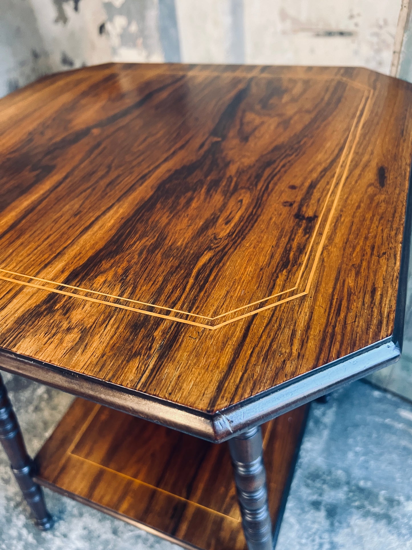 19thC Rosewood Two Tier Side Table