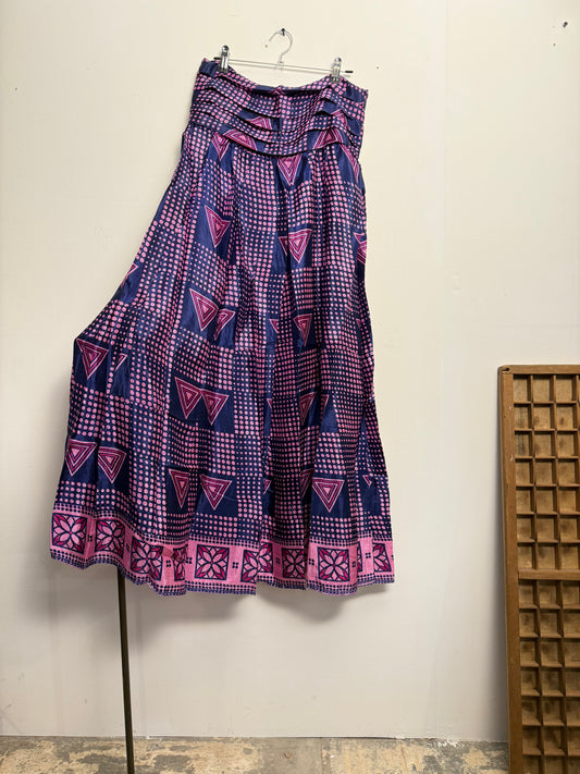 Vintage Saree Silk Pleated Skirt