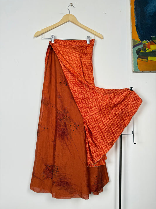 Vintage Saree Silk Wrap Skirt