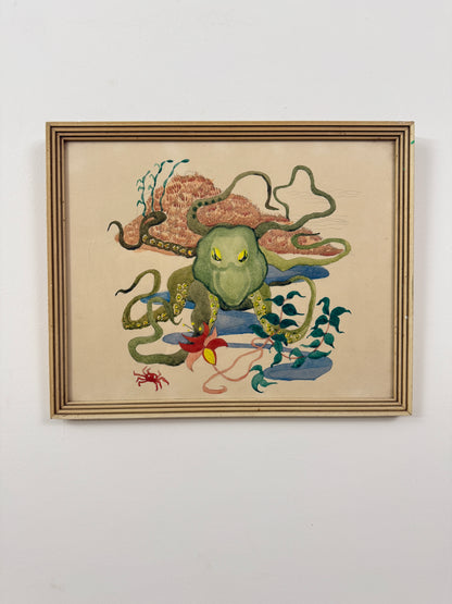 The Octopus | Original Marine Watercolour | c.1930-1950