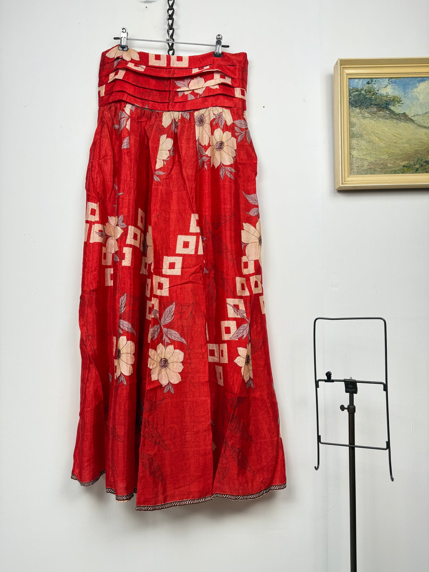 Vintage Saree Silk Pleated Skirt