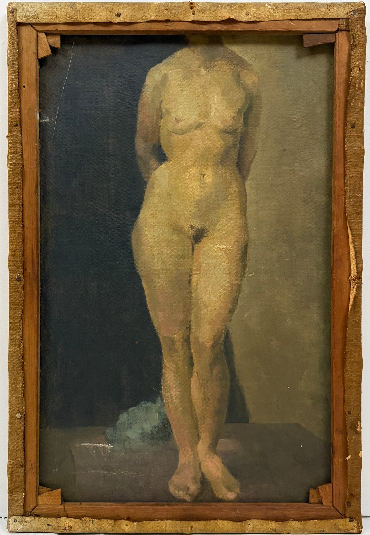 Abstract Landscape with Nude Study Verso - British School, c.1930s–40s