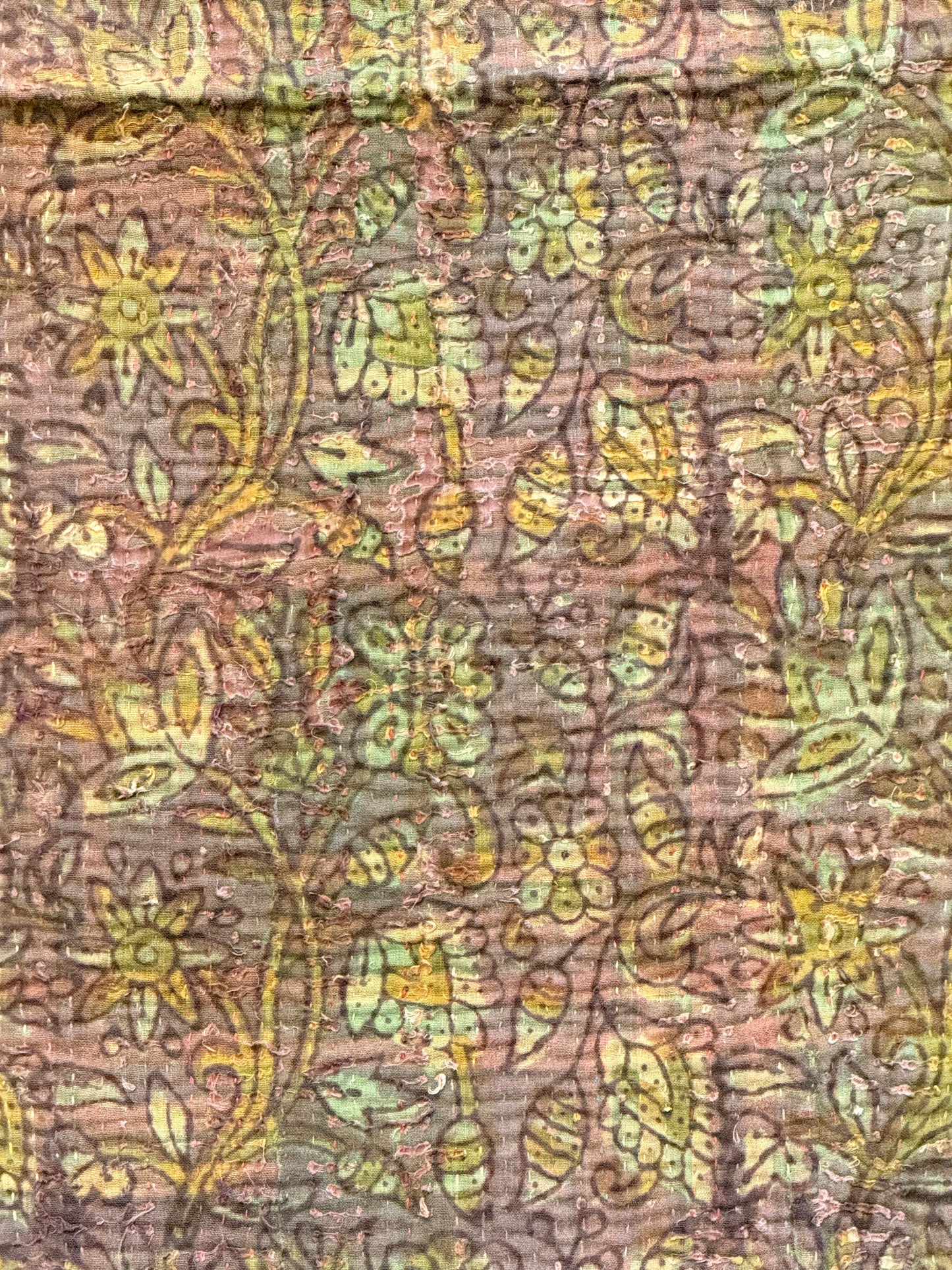 Finestitch Kantha Quilt with Bagru over-print