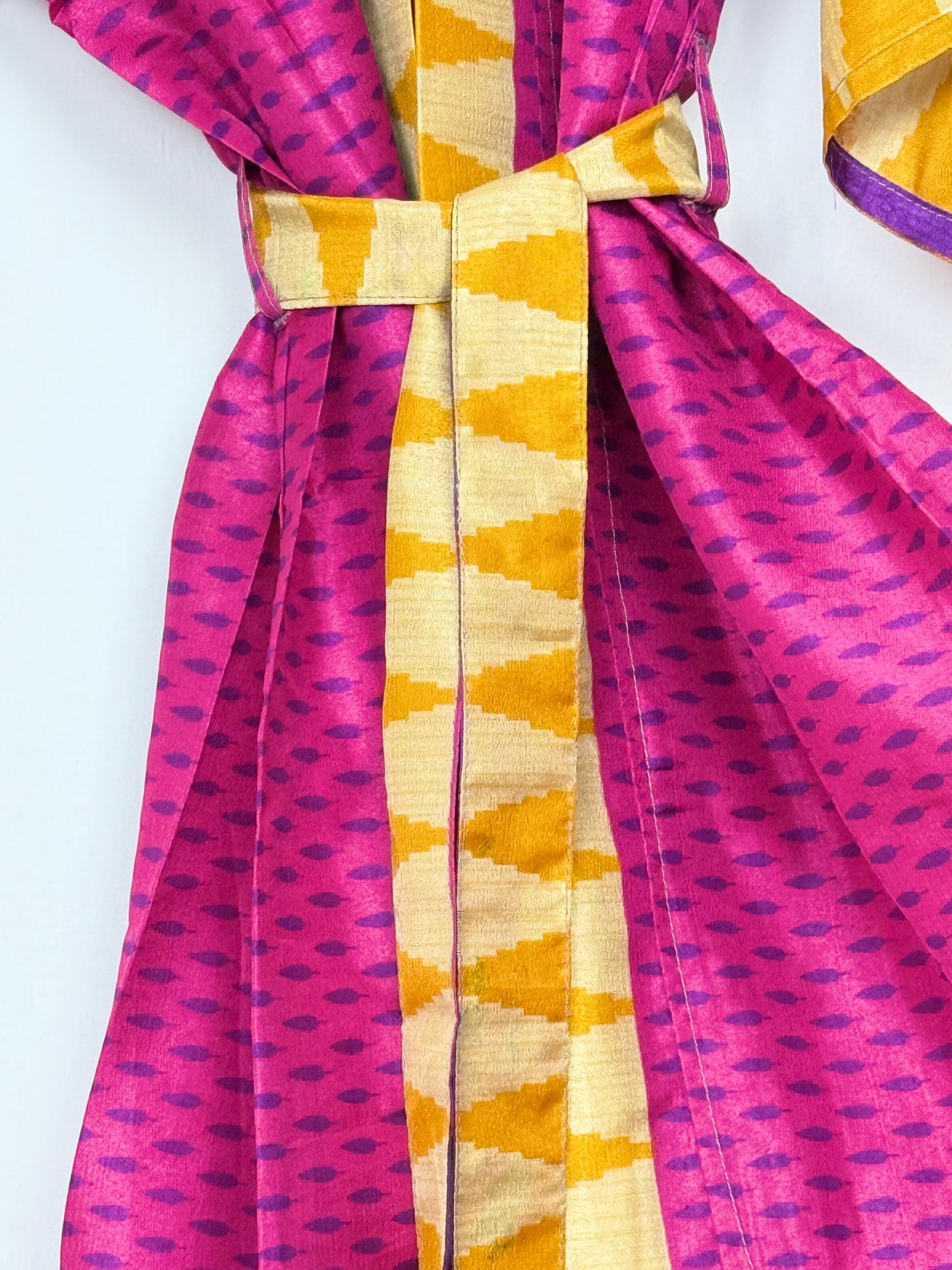 Vintage Saree Silk Kimono / Duster - Long
